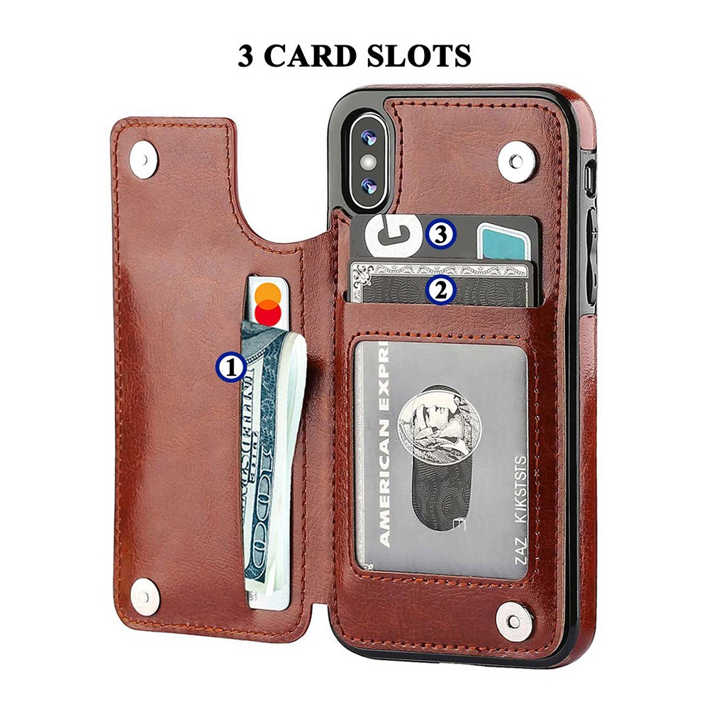 MELTAZO iPhone XS Max Case, iPhone XS Max Hoes, Hoesje iPhone XS Max, Case iPhone XS Max, iPhone XS Max Hoesje met Kaartenhouder, Premium PU-Leer, iPhone XS Max Portemonnee Hoesje (Bruin) 5 iPhone-Case-Pic-4