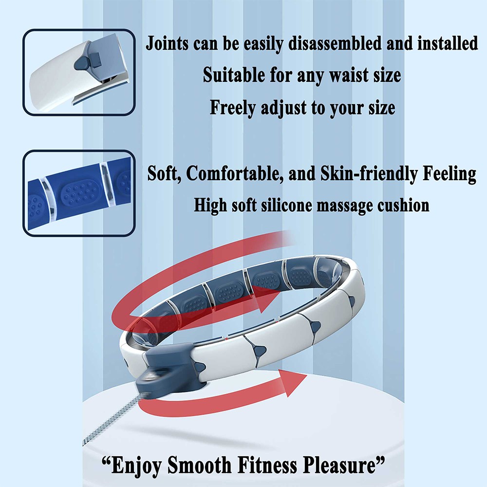 MELTAZO Hoelahoep Fitness, Smart Hula Hoop Fitness met Gewicht, Slimme Hoelahoop Fitness, Hulahoop Fitness, Cerceau Intelligent, Fitness Hoelahoep Volwassenen, Hoela hoep, Verstelbare Hoelahoep, Weighted Hula Hoop voor Gewichtsverlies en Fitheid 7 Hula-Hoop-Blue-Pic-5