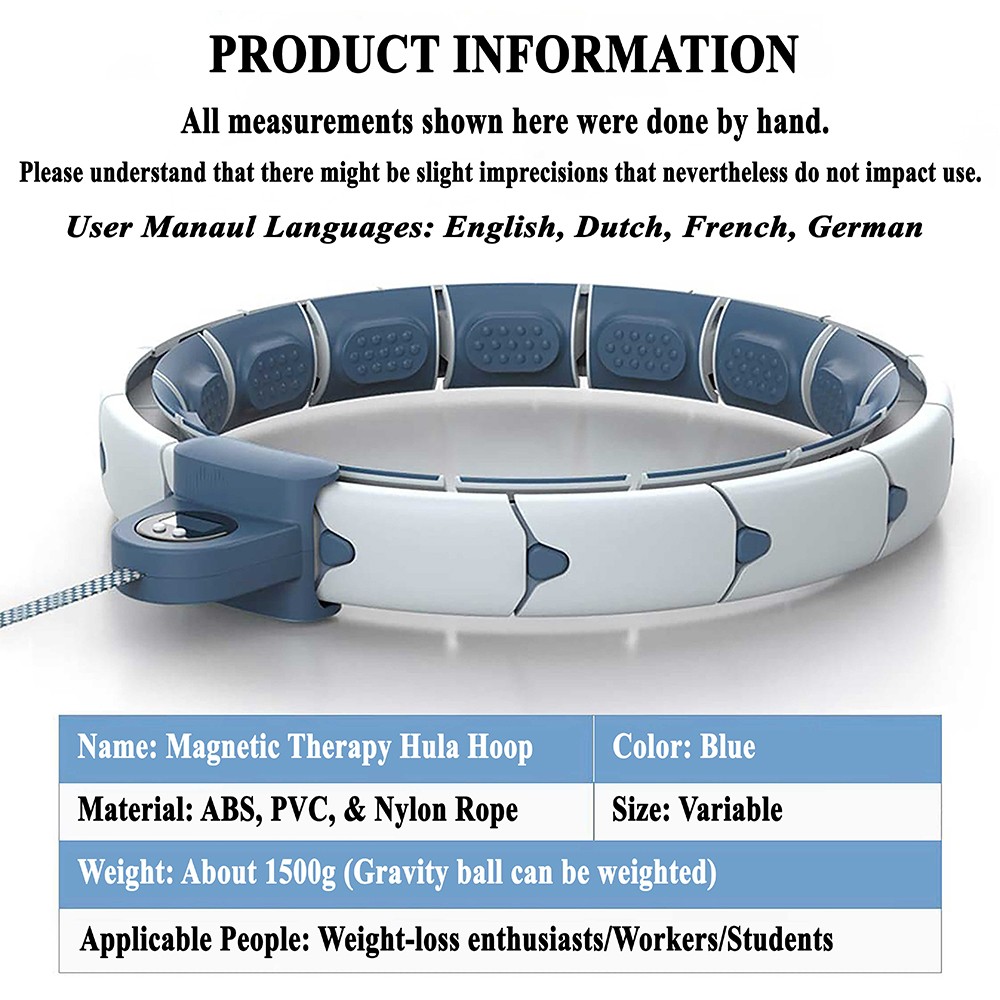 MELTAZO Hoelahoep Fitness, Smart Hula Hoop Fitness met Gewicht, Slimme Hoelahoop Fitness, Hulahoop Fitness, Cerceau Intelligent, Fitness Hoelahoep Volwassenen, Hoela hoep, Verstelbare Hoelahoep, Weighted Hula Hoop voor Gewichtsverlies en Fitheid 9 Hula-Hoop-Blue-Pic-7
