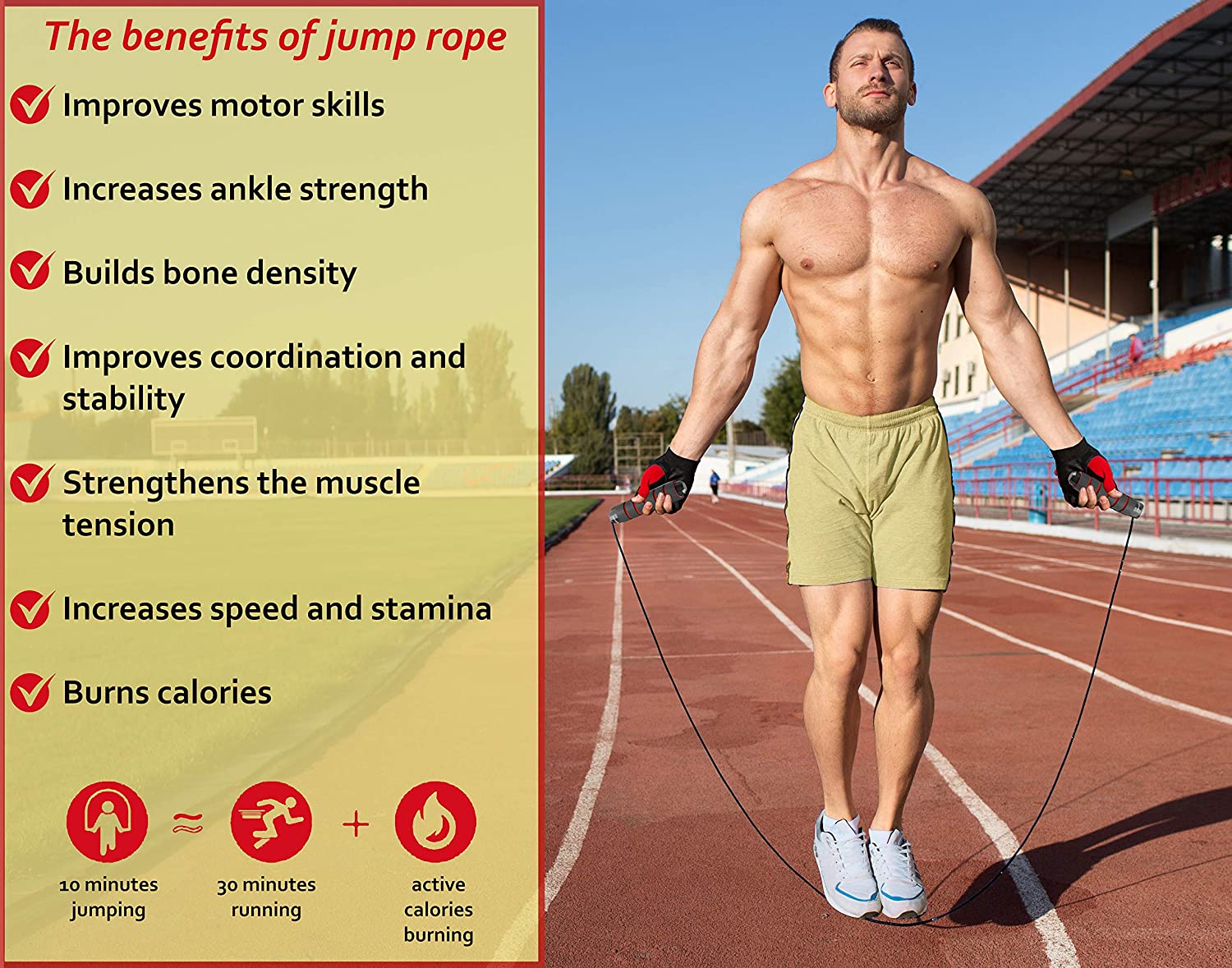 MELTAZO Springtouw, Skipping Rope Fitness, Fitness Springtouw, Springtouw Sport, Springtouw Fitness, Springtouw Volwassenen, Verstelbare Springtouw, Jumping Rope, Sport Touwtje Springen voor Gewichtsverlies - Crossfit (Zwart) 8 Jump-Rope-Pic-6