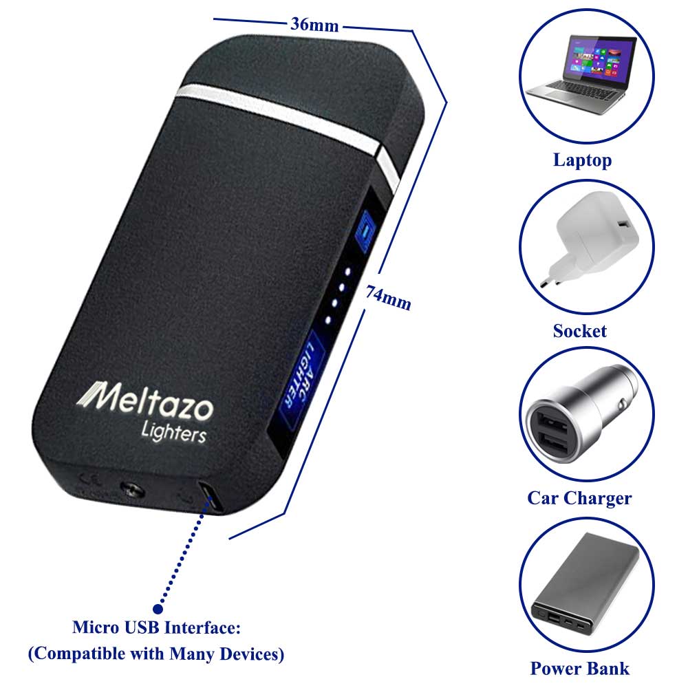 MELTAZO Elektrische Aansteker, Electric Lighter, USB Oplaadbare Plasma Aansteker, Elektronische Aansteker, Briquet Électrique USB, Touch Sensor, Winddicht, Elektronische Oplaadbare Aansteker voor Sigaretten Camping Kaarsen in Geschenkpakket 6 Electric-Lighter-Pic-4