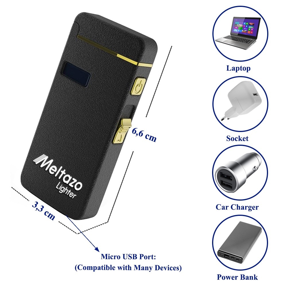 MELTAZO Elektrische Aansteker met Gas, Elektrische Aansteker, Aansteker Gas, Electric Dual Arc Lighter, Gasaansteker Navulbaar, Elektronische Aansteker, Aansteker Plasma, Aansteker Vuurwerk, USB Aansteker Plasma, 2-in-1 Aansteker voor Alles - Nieuw 6 Lighter-Pic-New-4