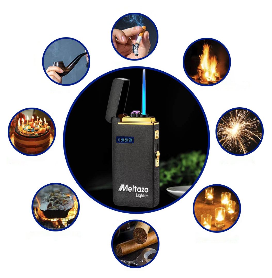 MELTAZO Elektrische Aansteker met Gas, Elektrische Aansteker, Aansteker Gas, Electric Dual Arc Lighter, Gasaansteker Navulbaar, Elektronische Aansteker, Aansteker Plasma, Aansteker Vuurwerk, USB Aansteker Plasma, 2-in-1 Aansteker voor Alles - Nieuw 7 Lighter-Pic-New-5