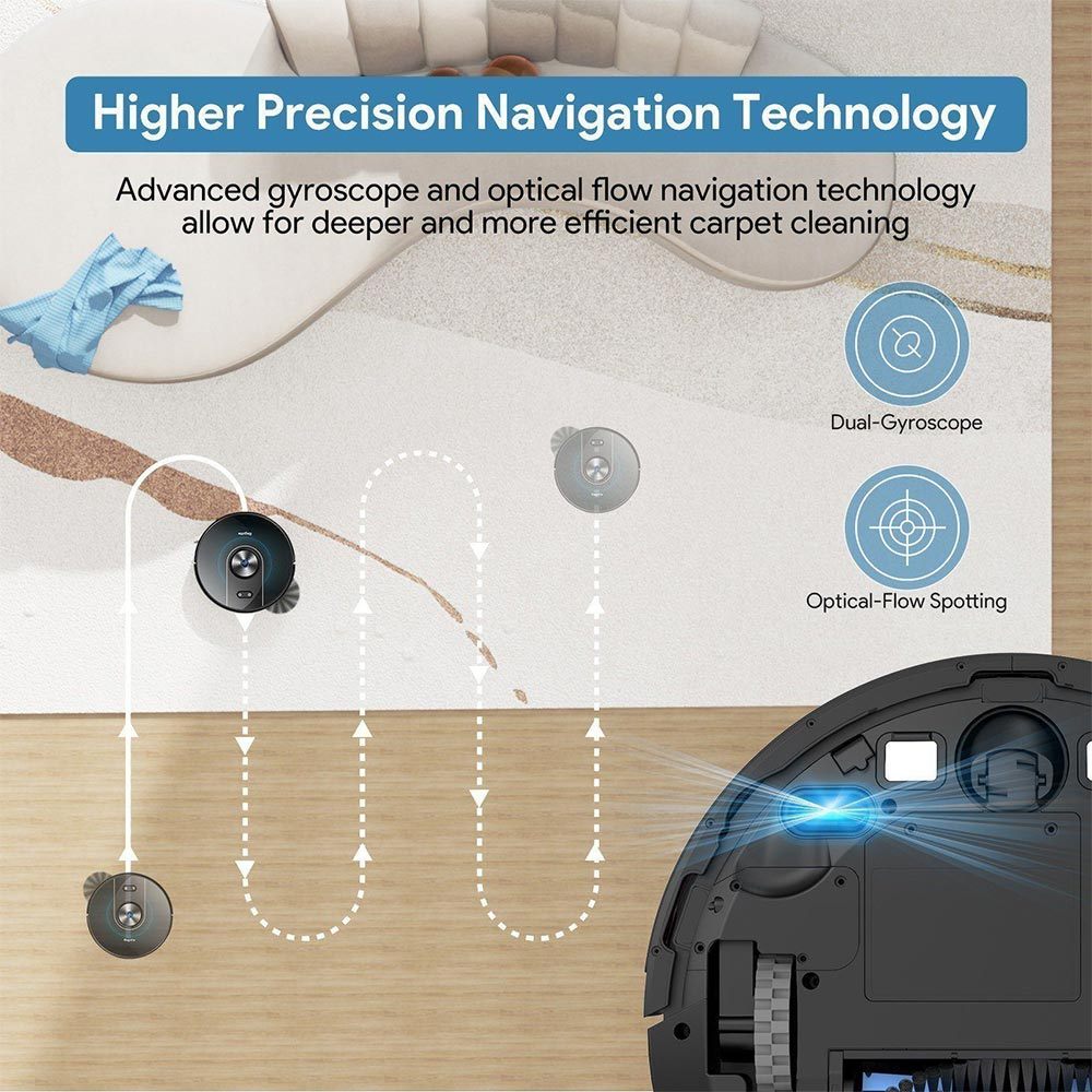 Bagotte BG800MAX Robotstofzuiger met Dweilfunctie, Self-Charging 4-in-1 Robot Vacuum Cleaner, Laser Lidar Navigatie, 3000Pa Sterke Zuigkracht, 150 Mins+ Runtime, App No-go Zone, Compatibel met App, WiFi, Alexa, Google Assistant - New Edition 5 Bagotte 4