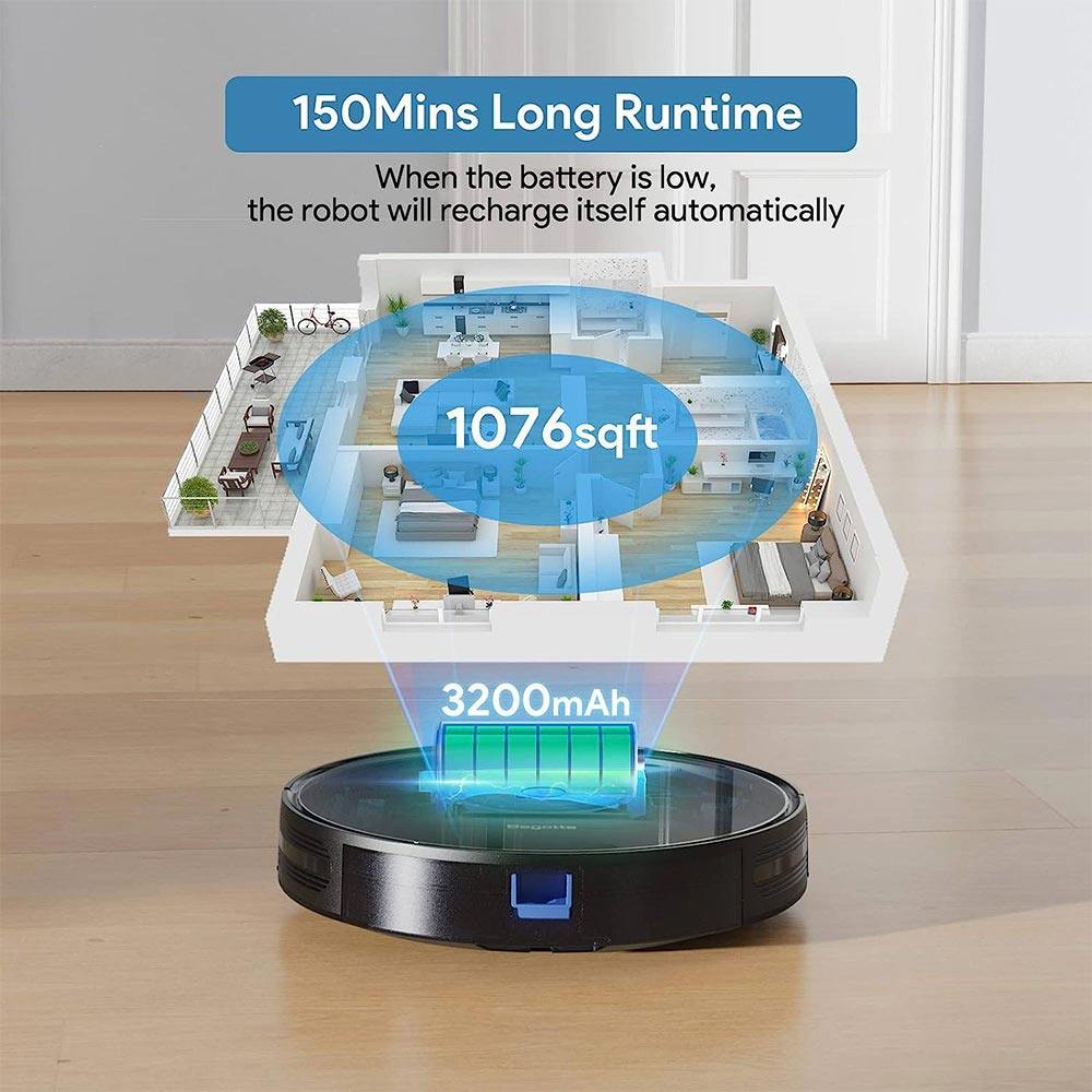 Bagotte BG800MAX Robotstofzuiger met Dweilfunctie, Self-Charging 4-in-1 Robot Vacuum Cleaner, Laser Lidar Navigatie, 3000Pa Sterke Zuigkracht, 150 Mins+ Runtime, App No-go Zone, Compatibel met App, WiFi, Alexa, Google Assistant - New Edition 9 Bagotte 8