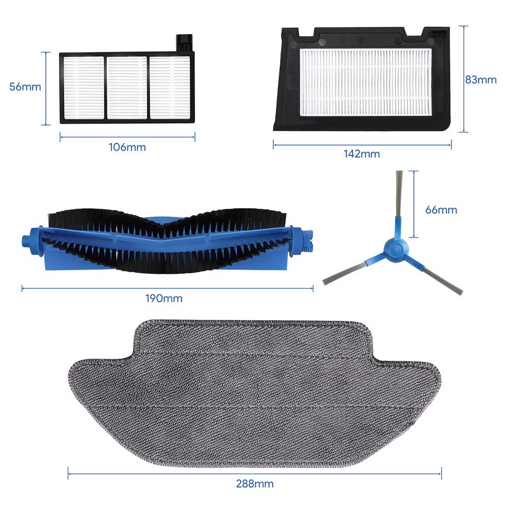 Shellbot SL60 Robotstofzuiger Accessoires/Vervangingsonderdelen, Shellbot SL60 Robot Vacuum Cleaner Accessories/Replacement Parts, Bijvulkitaccessoire met Rolborstel, Zijborstels, HEPA-filters, en Dweildoek voor Robotstofzuiger 8 Shellbot SL60 Robotstofzuiger Accessoires/Vervangingsonderdelen, Shellbot SL60 Robot Vacuum Cleaner Accessories/Replacement Parts, Bijvulkitaccessoire met Rolborstel, Zijborstels, HEPA-filters, en Dweildoek voor Robotstofzuiger - Image 6