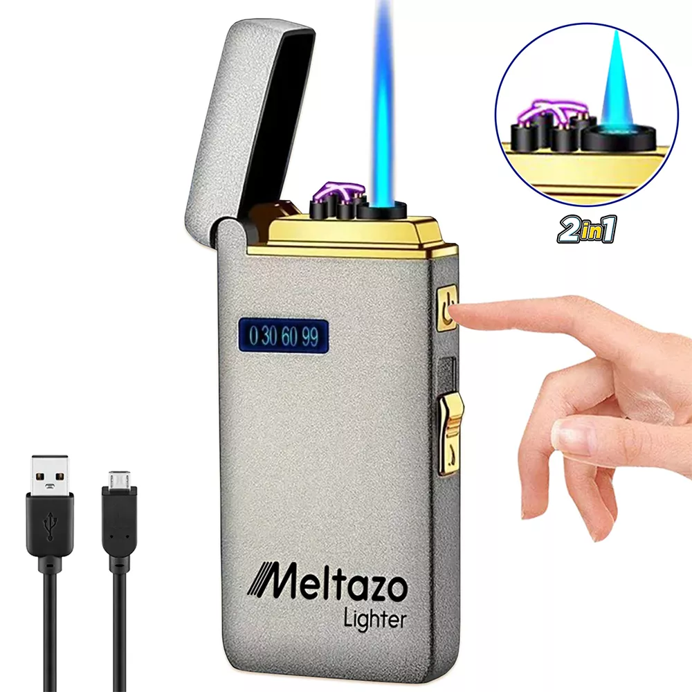 Home 41 MELTAZO Elektrische Aansteker met Gas, Elektrische Aansteker, Aansteker Gas, Electric Dual Arc Lighter, Gasaansteker Navulbaar, Elektronische Aansteker, Aansteker Plasma, Aansteker Vuurwerk, USB Aansteker Plasma, 2-in-1 Aansteker voor Alles - Nieuw