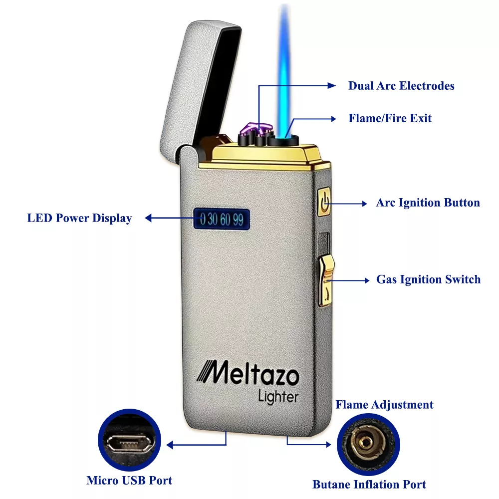 MELTAZO Elektrische Aansteker met Gas, Elektrische Aansteker, Aansteker Gas, Electric Dual Arc Lighter, Gasaansteker Navulbaar, Elektronische Aansteker, Aansteker Plasma, Aansteker Vuurwerk, USB Aansteker Plasma, 2-in-1 Aansteker voor Alles - Nieuw 5 MELTAZO Elektrische Aansteker met Gas, Elektrische Aansteker, Aansteker Gas, Electric Dual Arc Lighter, Gasaansteker Navulbaar, Elektronische Aansteker, Aansteker Plasma, Aansteker Vuurwerk, USB Aansteker Plasma, 2-in-1 Aansteker voor Alles - Nieuw - Image 3