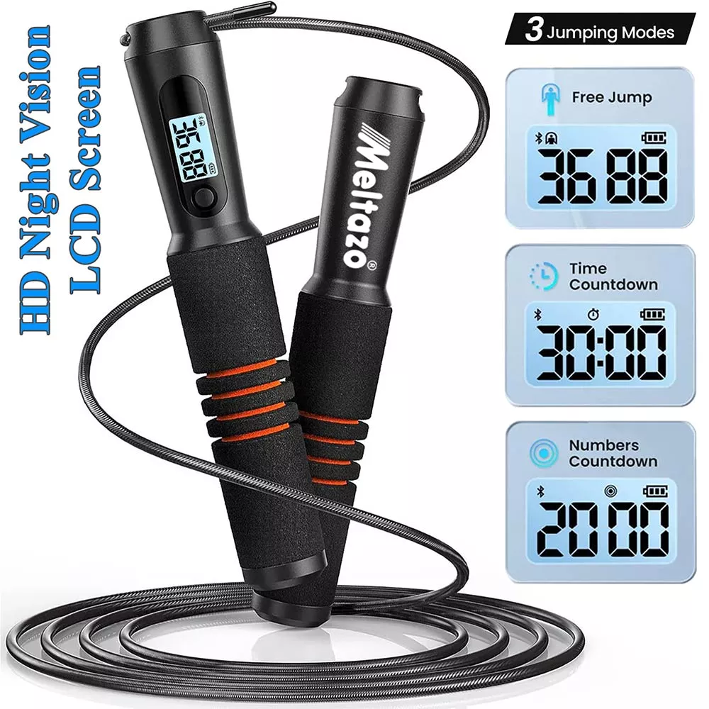 MELTAZO Springtouw met Teller, Weerstandsbanden Set, Fitness Springtouw, Smart Skipping Rope Fitness, Springtouw Teller, Springtouw Sport, Weerstandbanden, Resistance Band Set, Weerstand banden, Antislip Weerstandsbanden Fitness voor Crossfit 6 MELTAZO Springtouw met Teller, Weerstandsbanden Set, Fitness Springtouw, Smart Skipping Rope Fitness, Springtouw Teller, Springtouw Sport, Weerstandbanden, Resistance Band Set, Weerstand banden, Antislip Weerstandsbanden Fitness voor Crossfit - Image 4