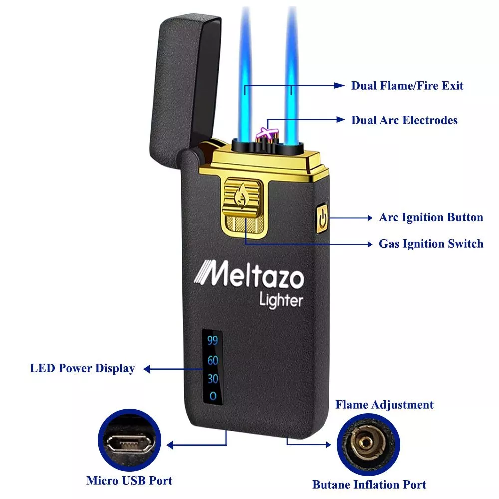 MELTAZO Elektrische Aansteker met Gas, Elektrische Aansteker, Aansteker Gas, Electric Dual Arc Lighter, Gasaansteker Navulbaar, Elektronische Aansteker, Aansteker Plasma, Aansteker Vuurwerk, USB Aansteker Plasma, 2-in-1 Aansteker voor Alles - Nieuw 4 MELTAZO Elektrische Aansteker met Gas, Elektrische Aansteker, Aansteker Gas, Electric Dual Arc Lighter, Gasaansteker Navulbaar, Elektronische Aansteker, Aansteker Plasma, Aansteker Vuurwerk, USB Aansteker Plasma, 2-in-1 Aansteker voor Alles - Nieuw - Image 3